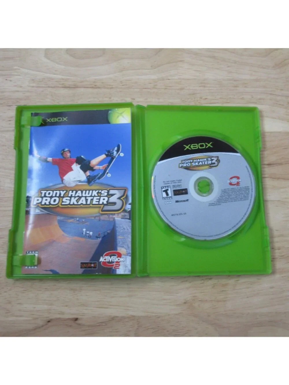 Tony Hawk's Pro Skater 3 Skateboarding (Microsoft Xbox, 2002) with Manual